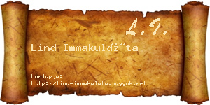 Lind Immakuláta névjegykártya